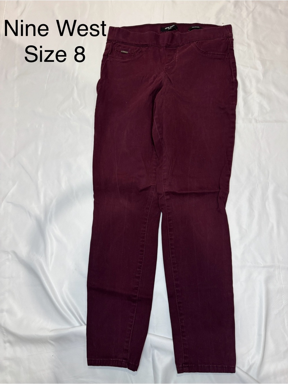 Nine West Wine/Burgundy Skinny Jeans